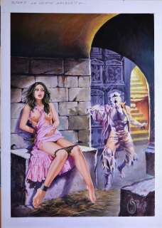 Oltretomba #258 - Mario Caria - original cover "La Cripta Maledetta" - Page volante - EO - (1983) | Catawiki
