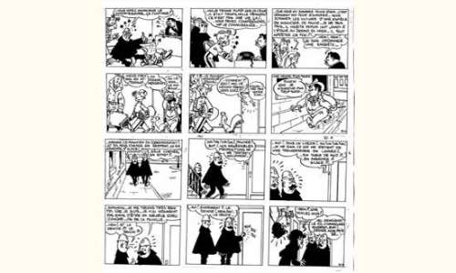 JIJÉ. " Spirou et Fantasio ". Encre de Chine noire pour la planche 10