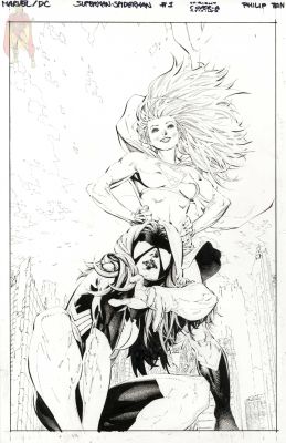 Philip Tan | Dc Marvel - Superman / Spider-Man One Shot #1 Cover By Philip Tan | ComicArtFans Classifieds