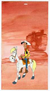 Belvision - Original Production cel + Preliminary Background - Lucky Luke - Daisy Town - (1971) | Catawiki