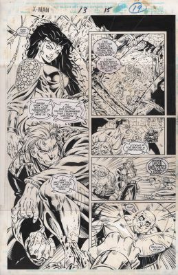 Luke Ross, Rob Hunter | Fs: X-Man #13 P. 15 - Threnody And the Marauders | ComicArtFans Classifieds