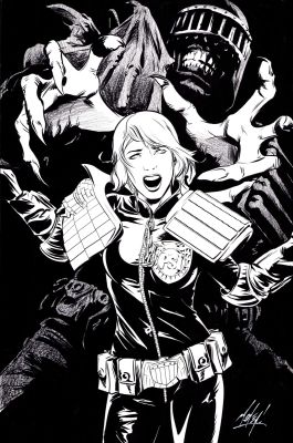 Matt Haley | Judge Dredd Anderson, Psy-Division 4 By Matt Haley (11X17) | ComicArtFans Classifieds