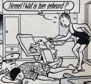 Suske en Wiske 50 - Originele pagina (p.17) Sjeik el Ro-Jenbiet - met luxe groot formaat hc  - (1963/2018) | Catawiki