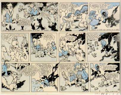 Calvo (1892 - 1958) - CALVO Â« Babou Détective Â». Encre de Chine noire rehaussée de crayon&he