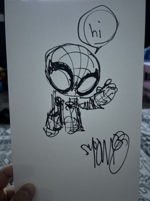 Skottie Young Spider-Man Sketch 2013 on Backboard | eBay US (Buy It Now)