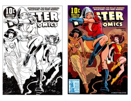 Bulletgirl, Mary Marvel and Taia Fawcett Comics Heroines Pinup by Will Meugniot