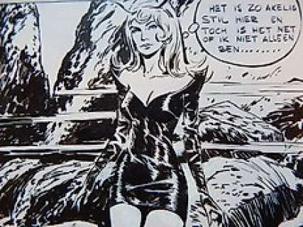 Brugman, Gideon (Milton Davis)  - Originele halve pagina (p. 7b) - Teraze de Zwarte Lynx  - Taille: 50 x 32,5 cm. - (1971) 