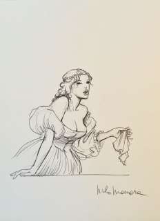 Manara, Milo - Dessin original  - "Courtisane" | Catawiki