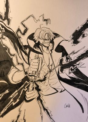 Valerio Chiola | Red-Haired Shanks by Valerio Chiola. Ink on Fabriano Bristol 250 paper 8,27 x 11,69 inches (21 x 29,7 cm). | Raremarq (Buy It Now)