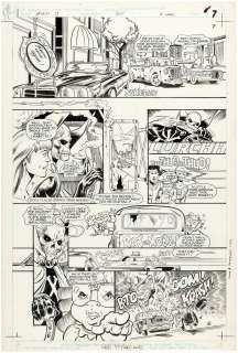 "INFINITY INC." #18 COMIC BOOK PAGE ORIGINAL ART BY TODD McFARLANE. | Hake’s