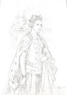 Alessandro Biffignandi | Original pencil sketch on board cm. 29,5x42. Signed. Mint. A sketch also on the back. Code 2366. | Segni e Disegni