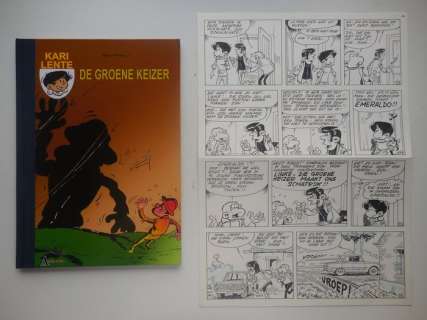 Mau, Bob | Original page (p.14) + album  - Kari Lente 35  - De groene keizer  - hc with cloth spine  - 1st edition  - (2009) | Catawiki