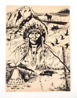 Ramaioli Georges Illustration... | RAMAIOLI Georges Illustration représentant un indien Encre... | Vermot et Associés