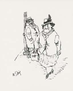 WILLIAM STEIG (1907 - 2003) Couple on street cartoon. | Swann Galleries