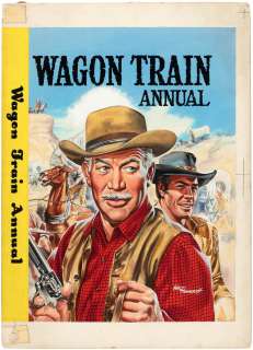 WAGON TRAIN ANNUAL #40 ENGLISH COMIC BOOK COVER ORIGINAL ART BY WALT HOWARTH. | Hake’s