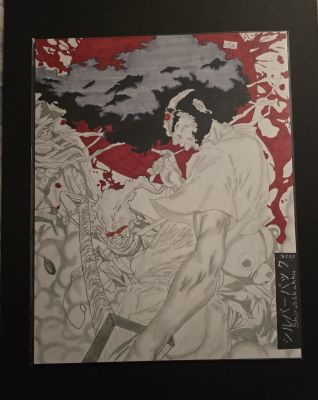 Artofsilverback | Afro Samurai 16x20 Art | Raremarq (Buy It Now)