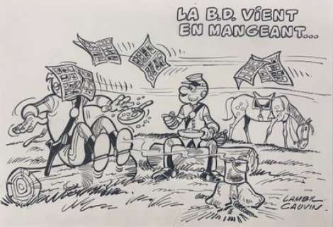 LAMBIL - «Les tuniques bleus» - Illustration originale a… | Collauctions