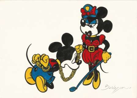 Baldazzini  - illustrazione originale "Mickey & Minnie, Topomaso " - Page volante | Catawiki