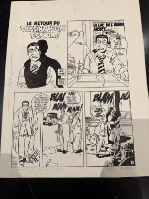 Serge Clerc | Serge clerc le dessinateur espion superbe planche originale | 2DGalleries
