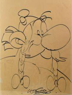 Uderzo & Goscinny | ASTÉRIX Très beau dessin original d’Obélix au feutre | Cornette de St Cyr