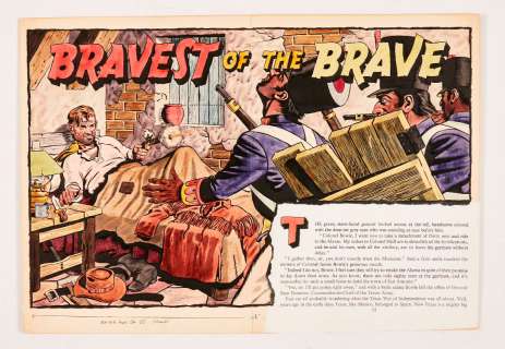 Bravest of the Brave original double-page artwork (1956) drawn and painted by… | Comic Book Auctions ltd