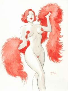 Marini. Illustration originale Noir Burlesque | BDEnchères