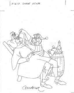 Peter Pan - Smee Shaves Captain Hook - Disney Studios - Original Drawing - Cardona - Art de crayon | Catawiki