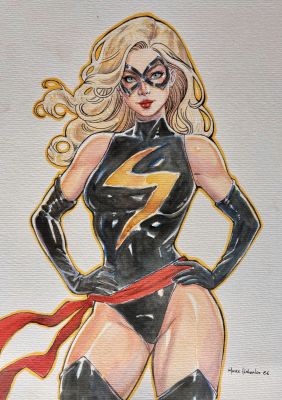 Marc Holanda | Ms. Marvel Pin Up 9x12 | Raremarq (Buy It Now)