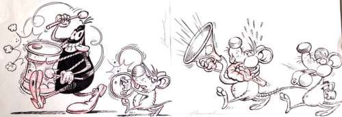 Cattivik - Giorgio Sommacal - Illustrazione originale - 20x60 cm - Page volante | Catawiki