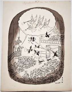  - Mallet, Pat - Dessin original - Il ne faut pas prendre les canards sauvages pour les enfants du bon Dieu 