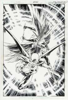 RANN-THANAGAR WAR #5 COMIC BOOK COVER ORIGINAL ART BY IVAN REIS.