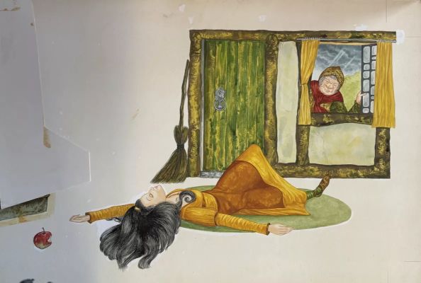 Lot 99 - Snow White Original Vintage 1970’s Book Artwork & COA & Copy of Page Free Post In UK | misc / divers