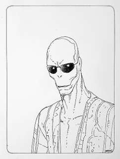 Moebius - Original drawing for trading card - Boaz the Cydberg Assassin (Major Fatal) - (1993) | Catawiki