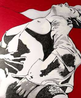 Emmanuelle Clint - illustraz. originale "Rosso passione" - Page volante - (2012) | Catawiki