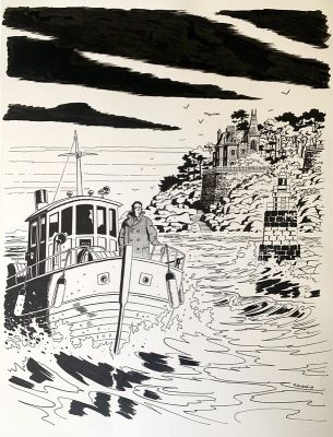 François Ravard | Couverture originale Nestor Burma dans l’île | 2DGalleries