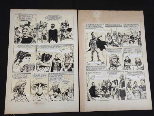 MOIRA - SLAVE GIRL OF ROME - 2 pages of original comic art pages for this comic strip which appeared | Excalibur Auctions