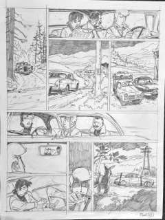 Van Linthout , Georges - Planche originale au crayon (23) - Brian Bones " Facel Vega" | Galerie des bulles