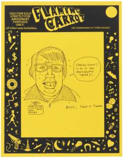 DANIEL CLOWES ORIGINAL ART DAN PUSSEY SKETCH ON FLAMING CARROT STOCK.