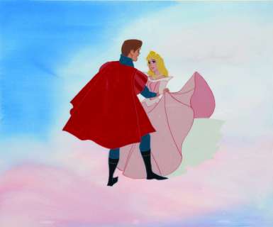 SLEEPING BEAUTY & PRINCE PHILLIP DANCING PRODUCTION ANIMATION CEL. | Hake’s