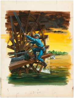 THE LONE RANGER #28 COMIC BOOK COVER ORIGINAL ART BY GEORGE WILSON.