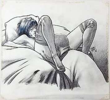 Luca Tarlazzi - illustrazione originale "IntimitÃ " - Page volante - (1996) | Catawiki