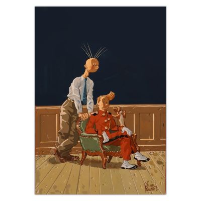 Olivier Schwartz | Illustration Spirou et Fantasio - Vendue encadrée (verre musée) | Achetez de l’Art