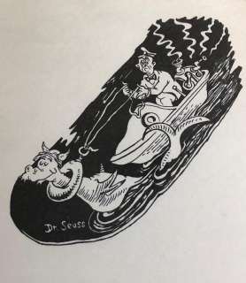 Dr. Seuss "Boating With 1-C Horse Power" (c.1940s-50s) Hand-Signed Original Vintage Illustration by Dr. Seuss | Animazing Gallery