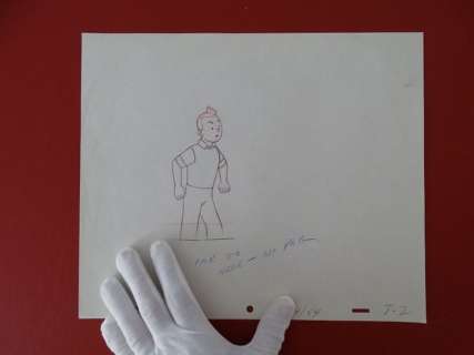 Tintin - Croquis préparatoire pour film d animation - Tintin - On a marché sur la lune (années 60) | Catawiki