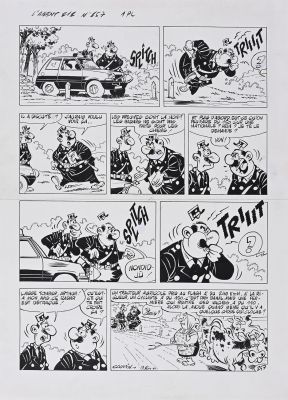 Kox, Daniel (Né... | KOX, Daniel (né en 1952) L’agent 212, Gag n°257. Encre... | Coutau Bégarie