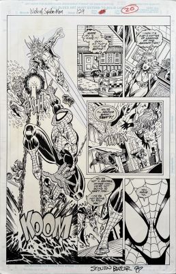 Web of SpiderMan 129 page 20 by Steven Butler Inker Randy Emberlin | Planet Original Art