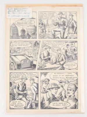 Lot 220 - YOUNG MARVELMAN, ORIGINAL COMIC ART PAGE BY HUGH STANLEY WHITE, CIRCA 1950s | McTear’s