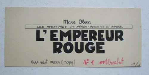 Nero - originele titelstook cover Nero - L’empereur rouge - (1955) | Catawiki