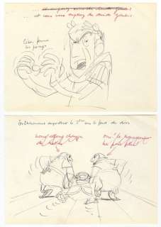 Belvision - 2 Storyboards - Astérix et Cléopatre - Cesar et deux mercenaires - Dessin original - (1968) | Catawiki