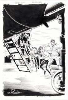 Nicola Scott and Doug Hazlewood - Secret Six #3 Splash Page Original Art (DC Comics, 2009).